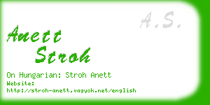 anett stroh business card